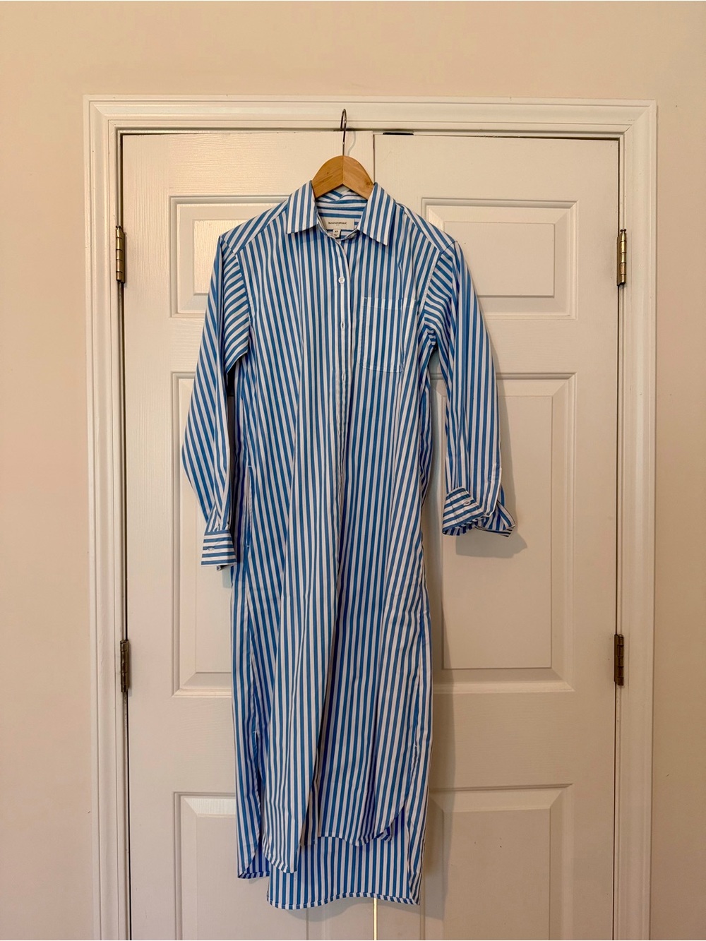 Banana republic Blue and White Striped Shirt Dress